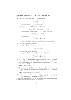 Opgaven Analyse 2 (2WA40) College 25
