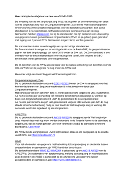 overzicht declaratiestandaarden 2015