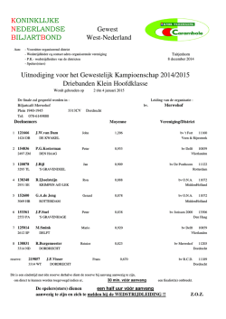 Hoofdklasse - KNBB Gewest West Nederland