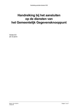 Handreiking bij het aansluiten op de diensten van het Gemeentelijk