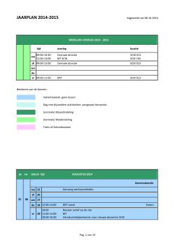 JAARPLAN 2014-2015