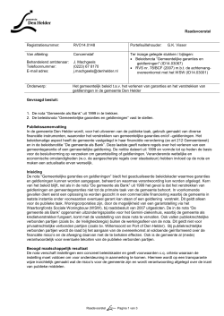 Raadsvoorstel over het gemeentelijk beleid t.a.v.