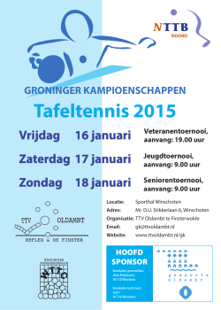 GRONINGER KAMPIOENSCHAPPEN Tafeltennis 2015