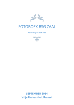 FotoBoek BSG ZAAL - Brussels StudentenGenootschap