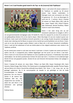 Heren 1 en 2 zaal doen het goed