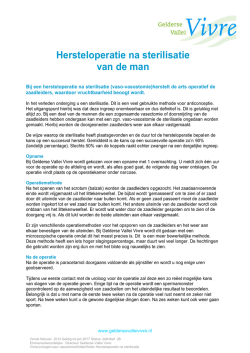 Hersteloperatie na sterilisatie van de man