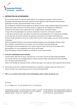 instructies na scleroseren - Spataderkliniek