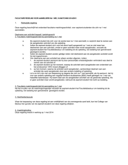 Download de facultaire regeling bij aanmelden na 1 mei