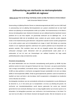E-health en creatinine zelfmonitoring na niertransplantatie: de
