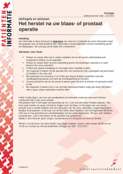 Het herstel na uw blaas of prostaatoperatie