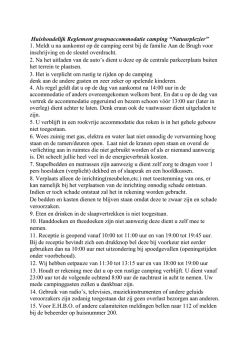 Huishoudelijk Reglement groepsaccommodatie