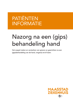 Nazorg na een (gips) behandeling hand