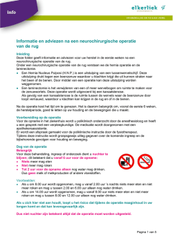 Informatie en adviezen na een neurochirurgische