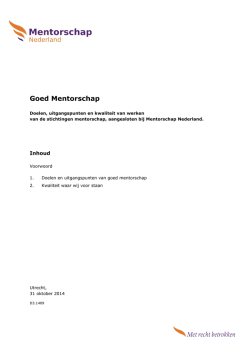 Goed Mentorschap - Mentorschap Nederland