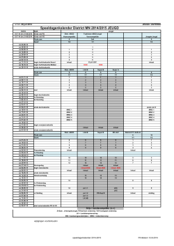 Speeldagenkalender District MN 2014/2015 JEUGD
