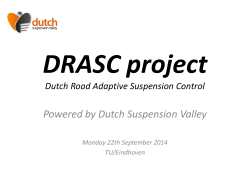 Introduction DRASC project of Dutch Suspension Valley