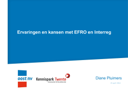 Ervaringen en kansen met EFRO en Interreg