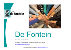 Schoolkalender 2014-2015 De Fontein, Oranjestraat 2c, 7676 BH