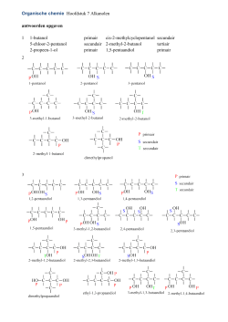 Organische chemie Hoofdstuk 7 Alkanolen
