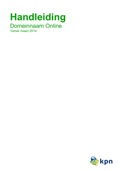 Handleiding Domeinnaam Online 2.0
