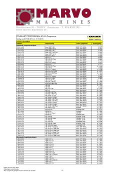 Prijslijst 2014 Professional Hogedrukreinigers Karcher