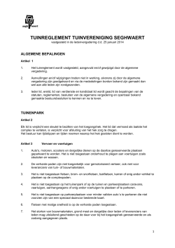 Tuinreglement 2014 - Tuinvereniging Seghwaert