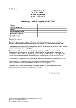 Inschrijfformulier 2010