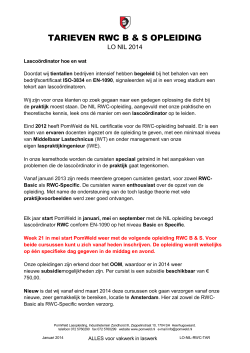 PomWeld tarieven LO Lasopleiding NIL RWC 01-2014
