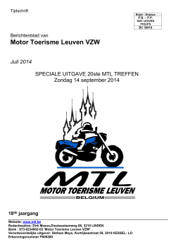 Motor Toerisme Leuven VZW Juli 2014