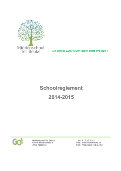Schoolreglement 2014-2015 - Middenschool Ter Beuke - Kessel-Lo