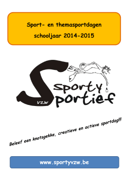 Aanbod sportdagen 2014 - 2015