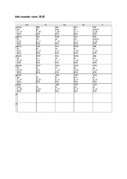Het rooster voor: B1E