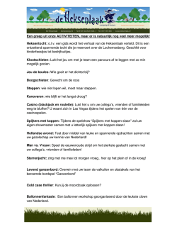 Een greep uit onze ACTIVITEITEN, maar er is