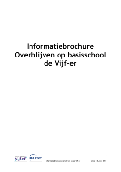 Informatie brochure overblijven op de Vijf-er