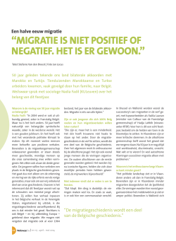 “MIGRATIE IS NIET POSITIEF OF NEGATIEF. HET IS ER GEWOON.”