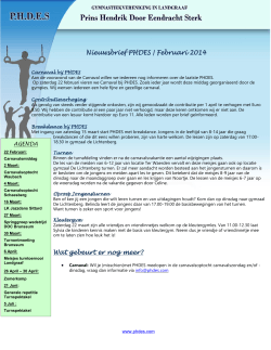 Nieuwsbrief PHDES | Februari 2014 Wat gebeurt er nog meer?