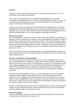 Disclaimer Toegang tot en gebruik van deze website (ravepas.nl