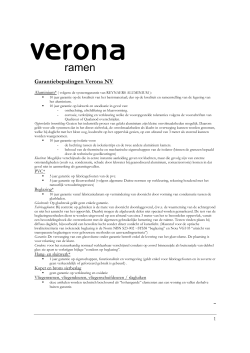 Garantiebepalingen Verona NV