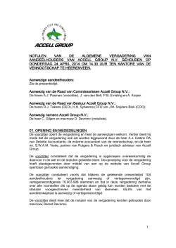 Notulen AvA Accell Group 24 april 2014
