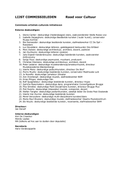LIJST COMMISSIELEDEN Raad voor Cultuur