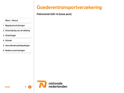 Goederentransportverzekering | Polismantel 620-14