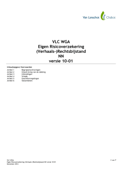 VLC WGA Eigen Risicoverzekering (Verhaals
