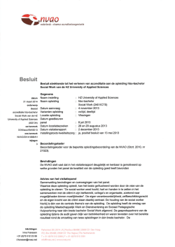 besluit HZ hbo-ba Social Work