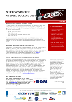 Nieuwsbrief NK Speed Docking 2014