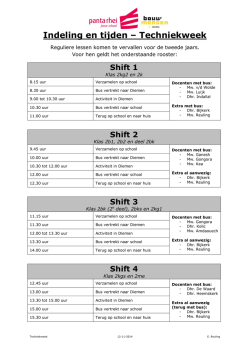 Indeling en tijden – Techniekweek