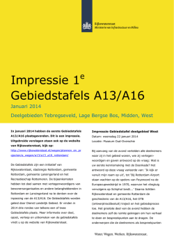 Impressie eerste gebiedstafels A13-A16