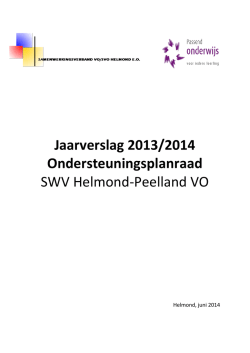 Jaarverslag - Steunpunt medezeggenschap passend onderwijs