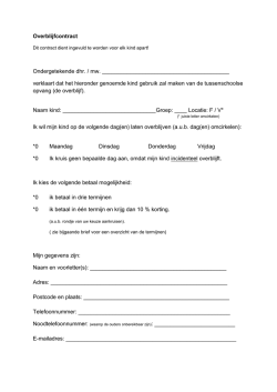 Overblijfcontract Ondergetekende dhr. / mw. verklaart