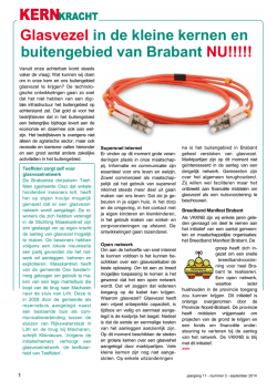 Glasvezel in de kleine kernen en buitengebied van Brabant NU!!!!!