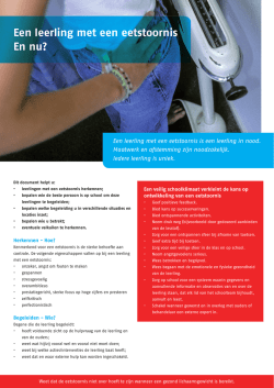 Een leerling met een eetstoornis. En nu? (flyer)